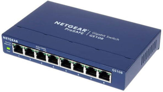 NetGear GS108GE Unmanaged L2 Switch with 8 Gigabit (1Gbps) Ethernet Ports