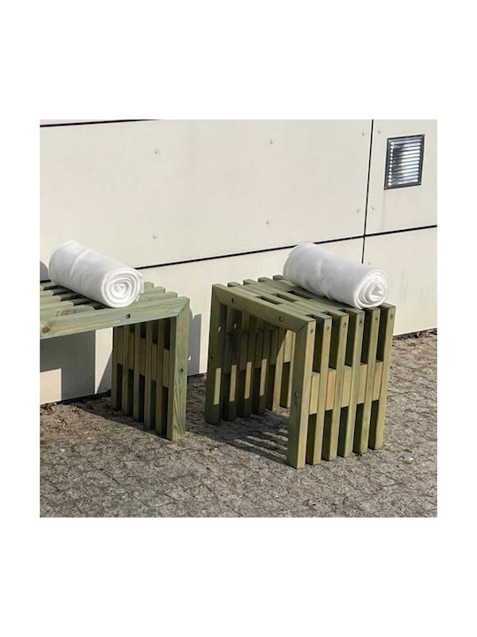 Дървен Градински Табурет Сив 45x34x45см