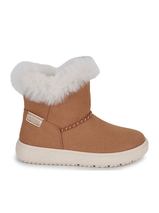 Theleven Suede Kids Boots with Zipper Brown