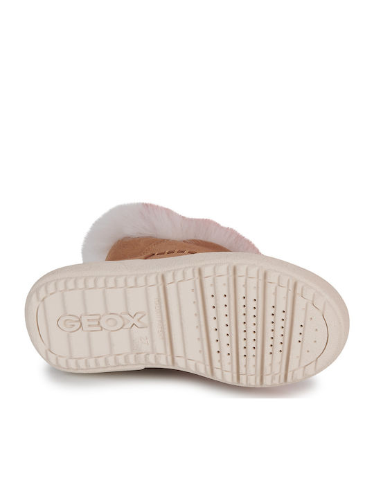 Theleven Suede Kids Boots with Zipper Brown