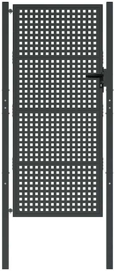 vidaXL Metal Fence Gate in Gray Color 1.05x2.25m