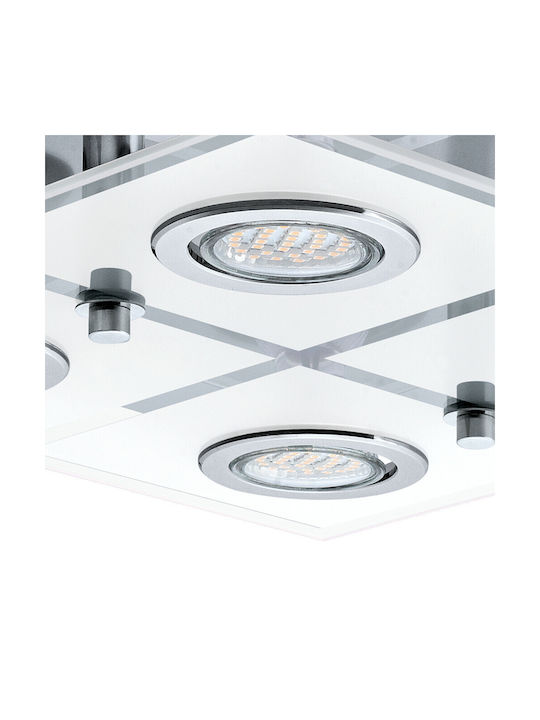 Eglo Cabo Spot with 4 Lights and with Socket GU10 in Silver Color