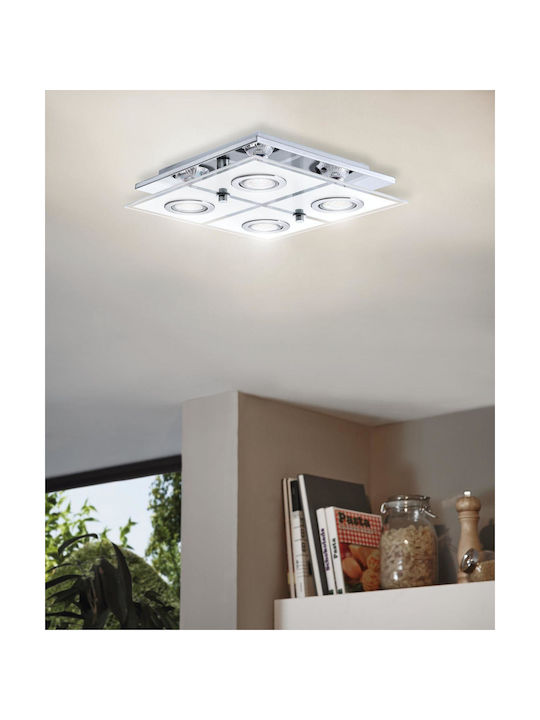 Eglo Cabo Spot with 4 Lights and with Socket GU10 in Silver Color