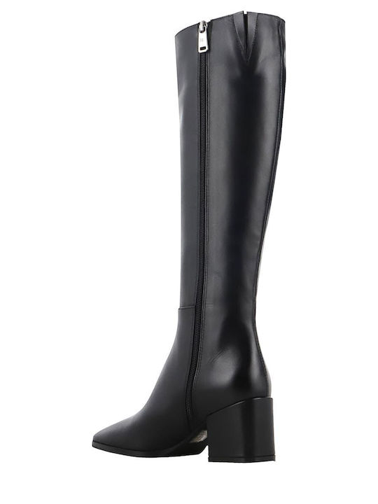 Martina 21 Leder Damenstiefel Schwarz
