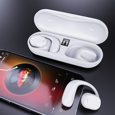 U17H Bone Conduction Bluetooth Handsfree Earphones with Charging Case Whitά