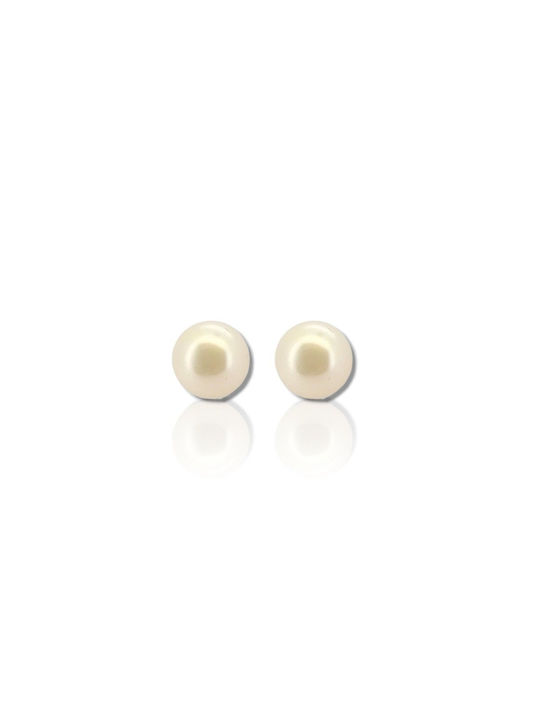 Mentzos Earrings made of Silver with Pearls