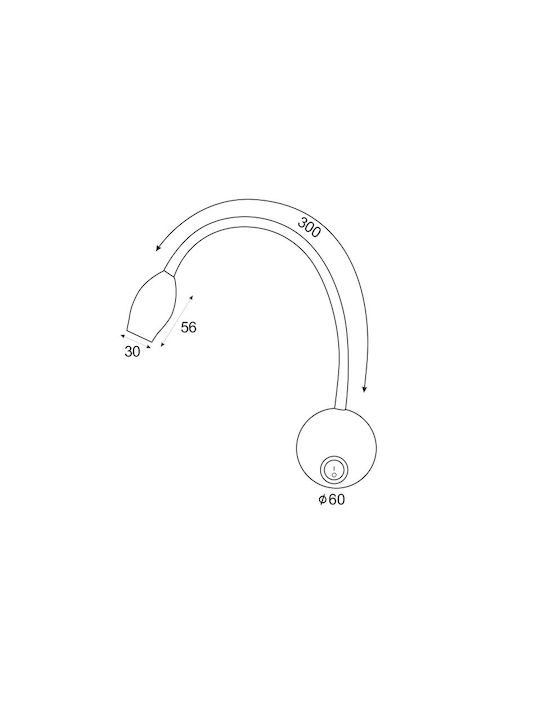 Aca Piper Single LED Warm White Spot in Black Color