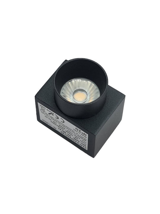 Optonica Μονό LED Σποτ σε Μαύρο Χρώμα