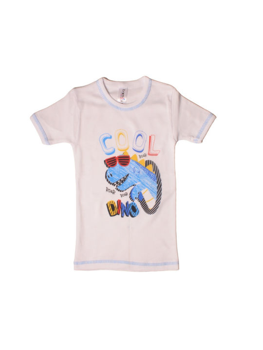 T-shirts for kids short sleeves with print Trendy fanP01-White