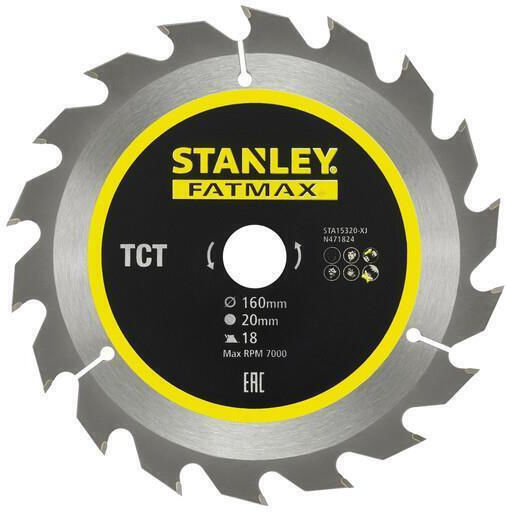 Stanley Δίσκος Κοπής Ξύλου με 18 Δόντια 160mm