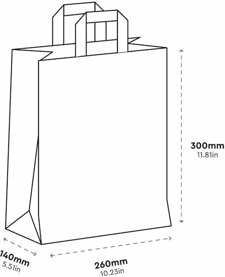 Intertan Χάρτινη Σακούλα Συσκευασίας με Χεράκι Kraft 30x26x14εκ. Μπεζ