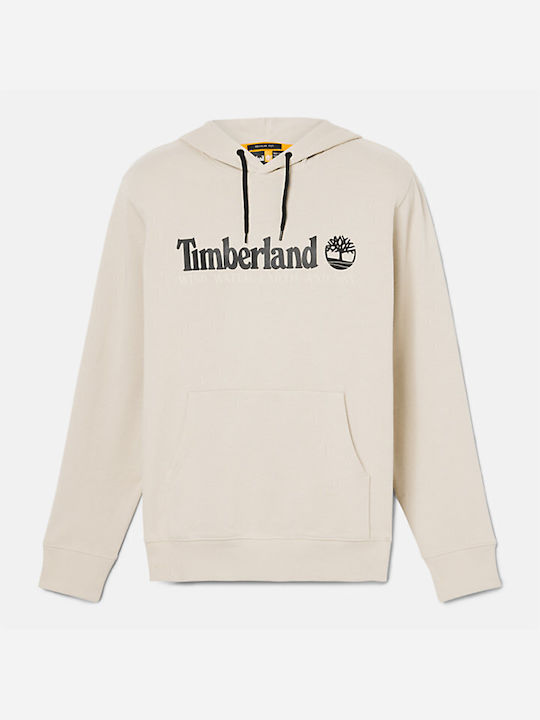 Timberland Men's Sweatshirt with Hood and Pockets Beige