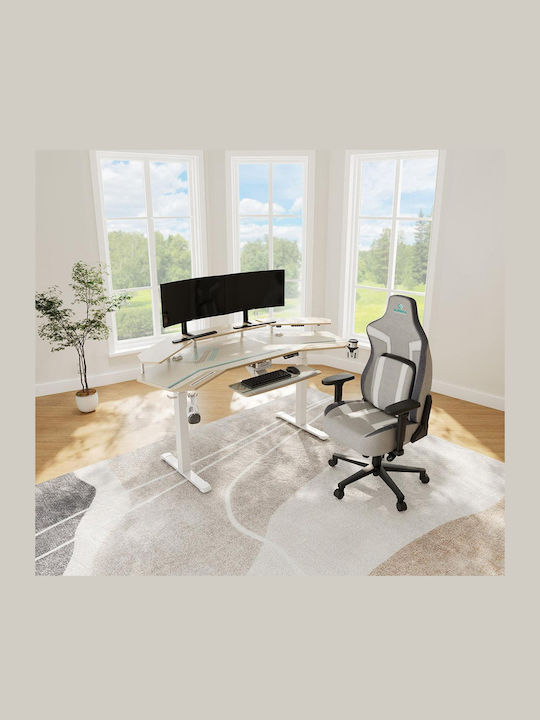 Eureka Ergonomic Python II GC-08 Υφασμάτινη Καρέκλα Gaming με Ρυθμιζόμενα Μπράτσα Γκρι