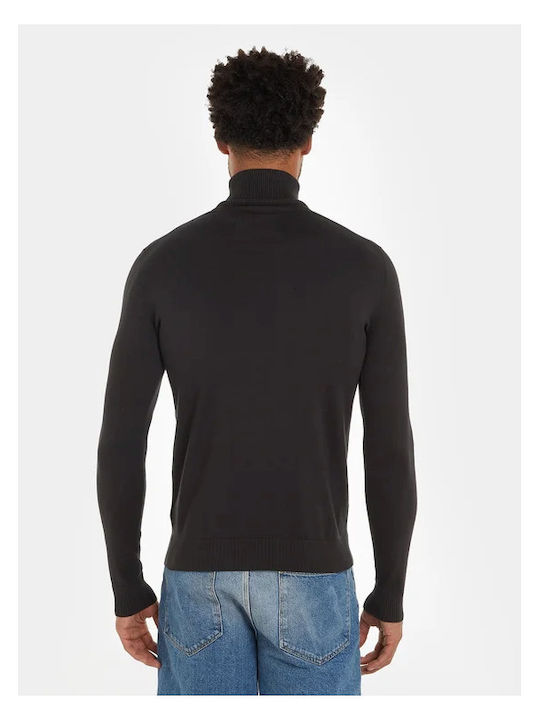 Calvin Klein Men's Long Sleeve Blouse Turtleneck Black