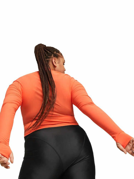 Dare To Damen Sport Bluse Langärmelig Orange