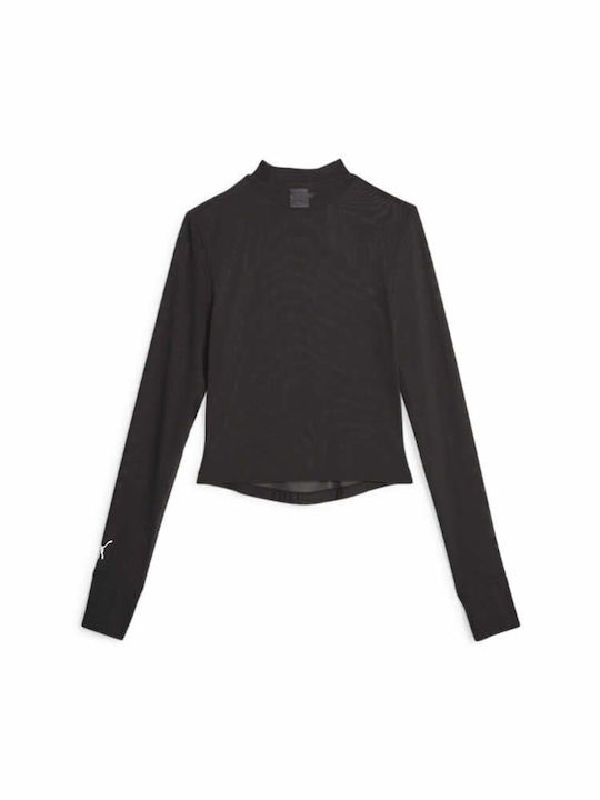 Dare To Women's Athletic Blouse Long Sleeve Black