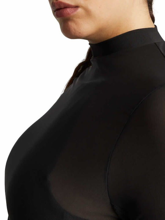 Dare To Women's Athletic Blouse Long Sleeve Black