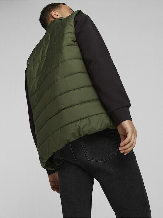 Sleeveless Jacket Puffer Khaki