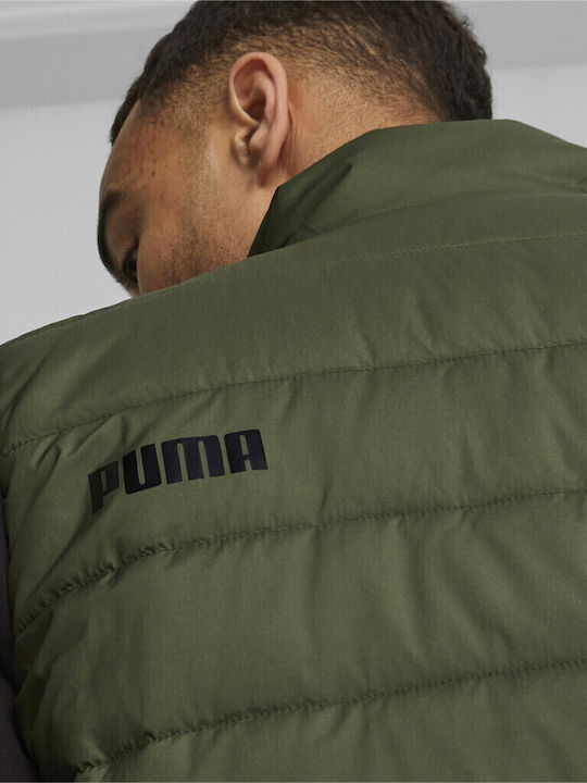 Sleeveless Jacket Puffer Khaki