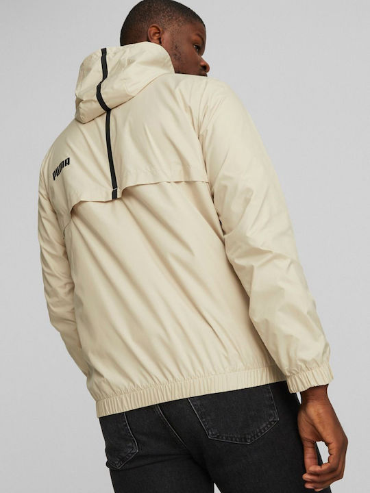 Puma Herren Winter Jacke Lässig Winddicht Beige