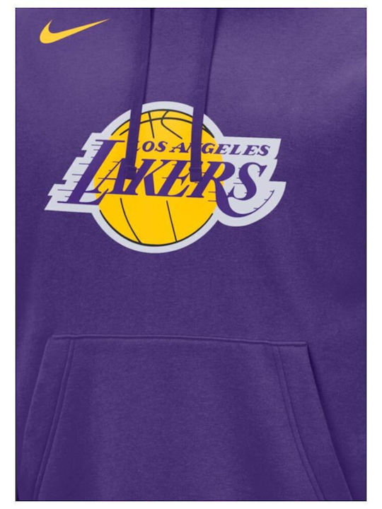 Los Angeles Lakers Суитшърт с Качулка Лилав