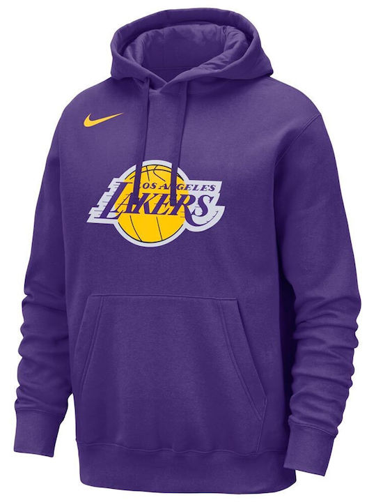 Los Angeles Lakers Суитшърт с Качулка Лилав