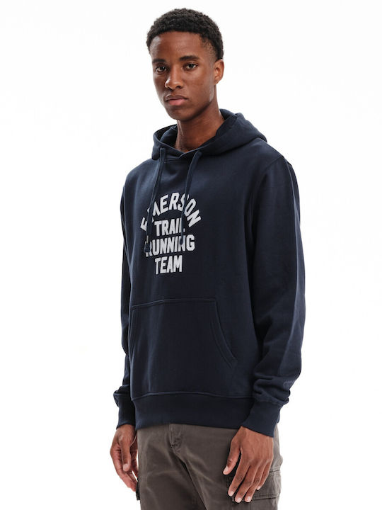 Emerson Herren Sweatshirt mit Kapuze und Taschen Marineblau