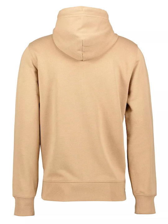 Gant Men's Sweatshirt Jacket with Hood Khaki