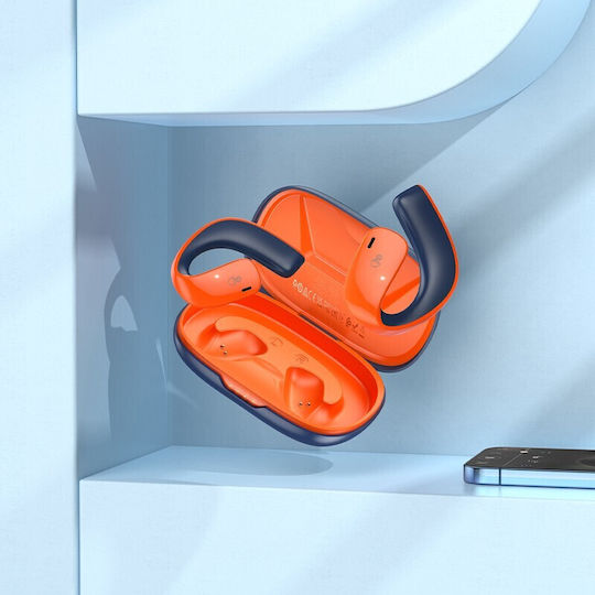 Hoco EQ4 In-ear Bluetooth Handsfree Ακουστικά με Θήκη Φόρτισης Πορτοκαλί
