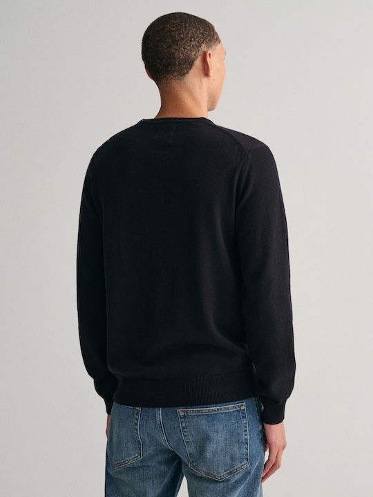 Gant Super Fine Lambswool Crew Men's Long Sleeve Sweater Black