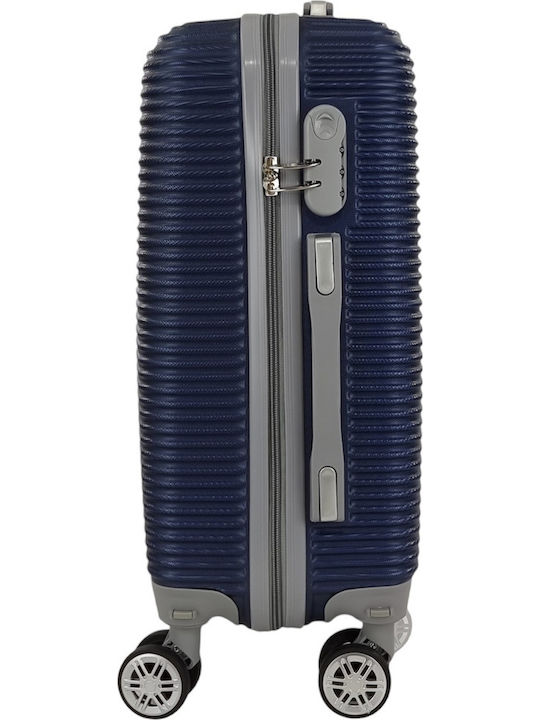 Ormi Cabin Hard Blue Travel Suitcase with 4 Wheels Height 55cm