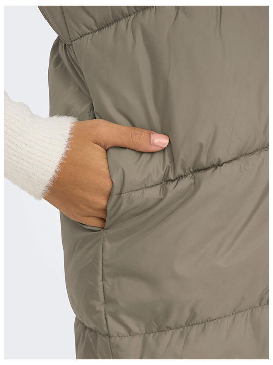 Women's Short Puffer Jacket for Winter Walnut