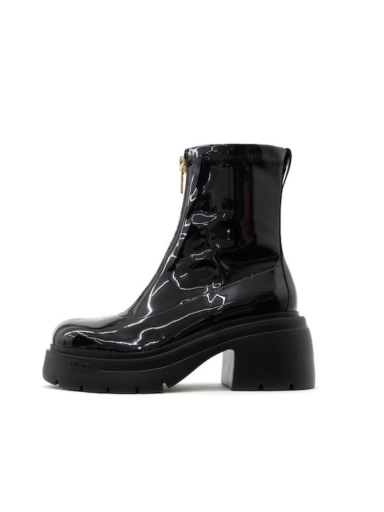 Liu Jo CARRIE Women's Patent Leather Boots Black