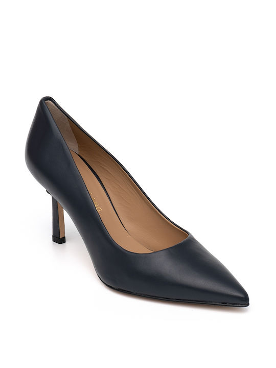 Philippe Lang Leather Navy Blue Heels