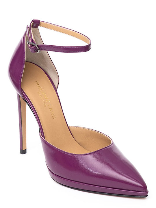 Philippe Lang Leder Pumps Lila