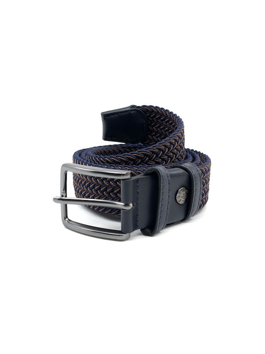 Legend Accessories Men's Knitted Elastic Belt Blue