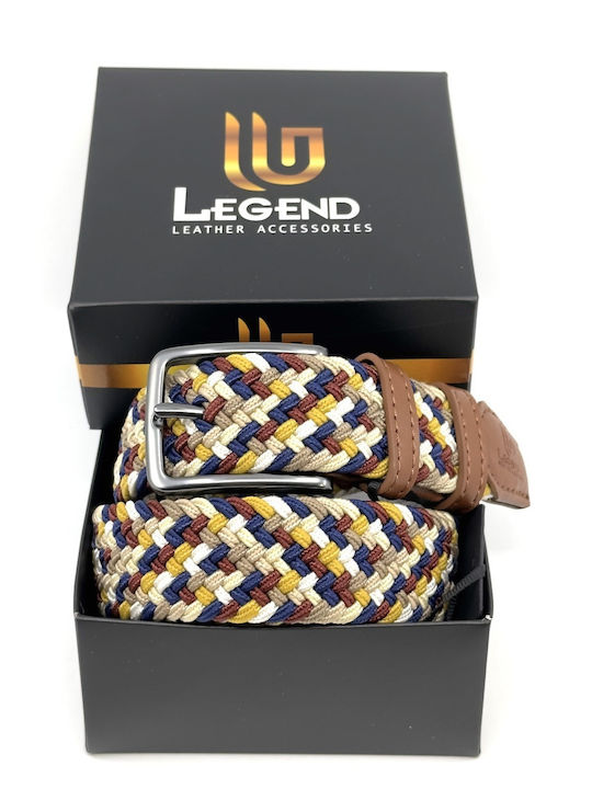 Elastic Men's Belt Knitted Multicolored