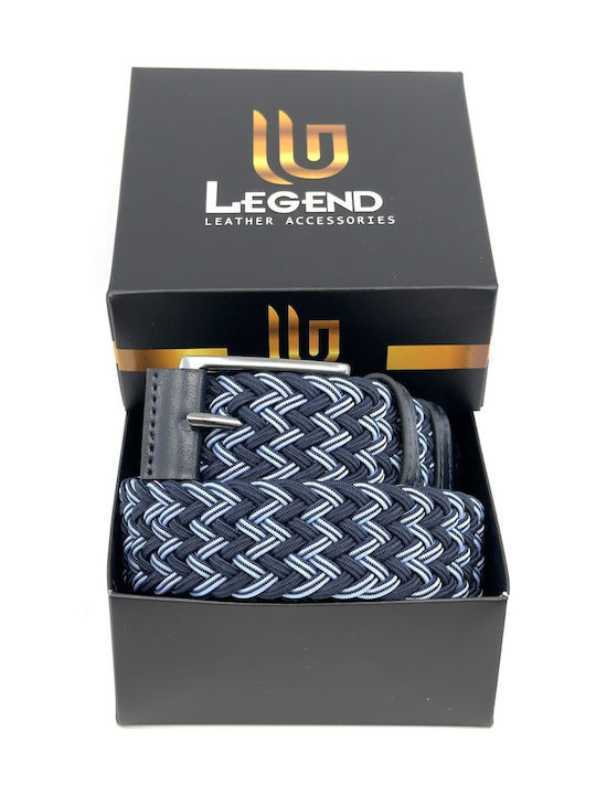 Elastic Men's Belt Knitted Blue