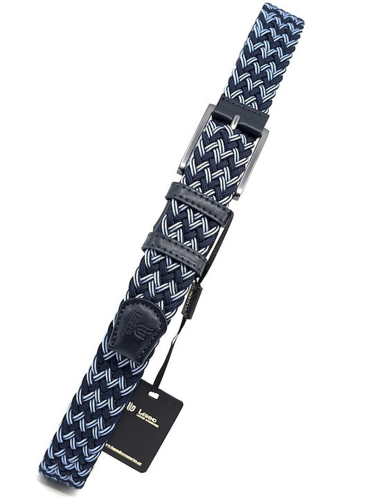 Elastic Men's Belt Knitted Blue