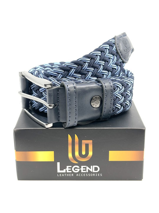 Elastic Men's Belt Knitted Blue