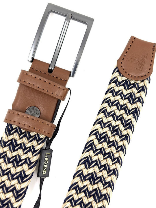 Elastic Men's Belt Knitted Blue