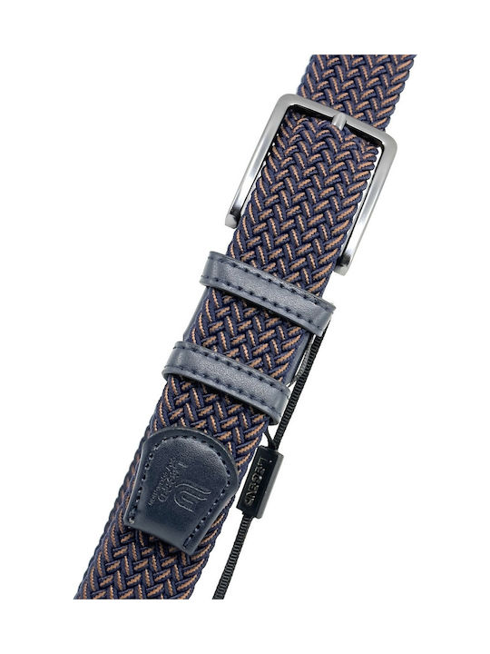 Elastic Men's Belt Knitted Blue