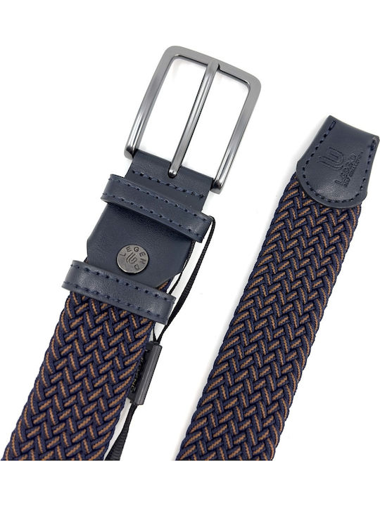 Elastic Men's Belt Knitted Blue
