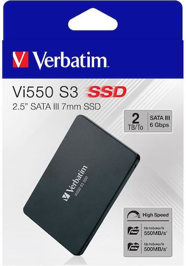 Verbatim Vi550 S3 SSD 2TB Type 2.5'' with SATA III Connection 49354