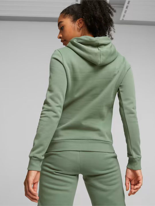 Ess Logo Long Women's Sweatshirt Hooded Green