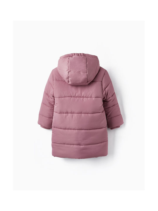 Zippy Girls Quilted Coat Purple with Lining & Ηood