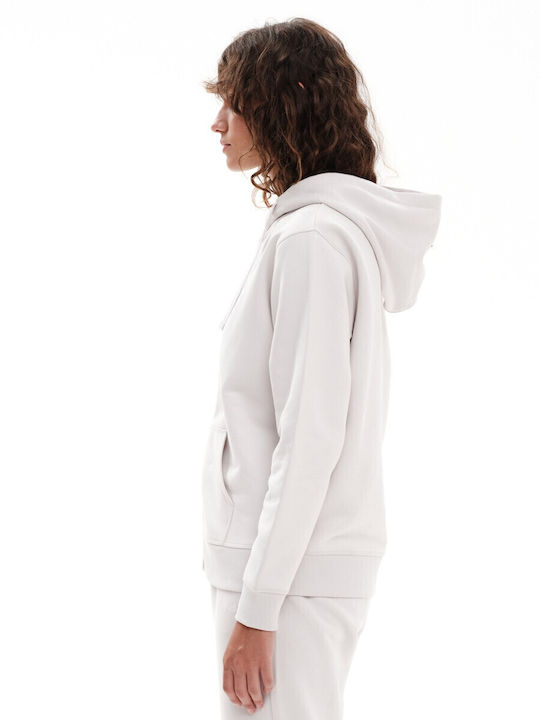 Women's Sweatshirt Jacket Hooded White