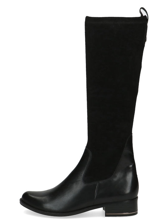 Leather Riding Boots with Zipper Black