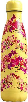 Chilly's Floral Bottle Thermos Stainless Steel BPA Free Yellow 500ml