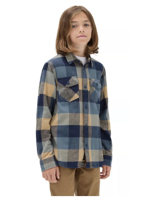Παιδικό Καρό Πουκάμισο Μακρυμάνικο Μπλε Flannel